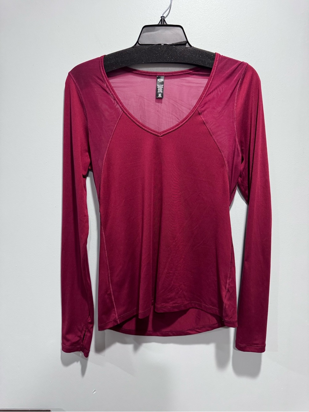 Victoria’s Secret Sport Long-Sleeve V-Neck Performance Top - Maroon